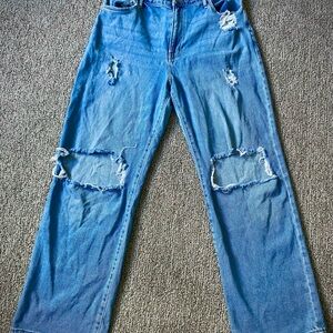 Hollister Vintage Stretch High-Rise Dad Jeans - Light Blue